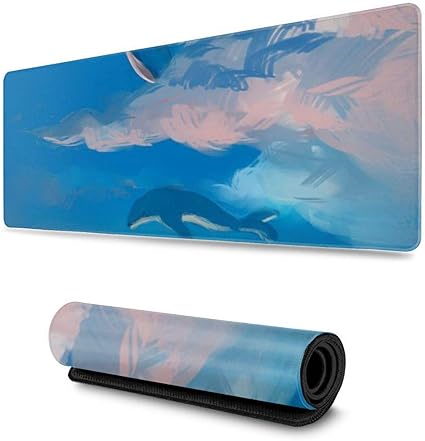 Amazon マウスパッド 大型 ゲーミングマウスパッド クジラ 猫 油絵 青空 雲かわいい 防水性 耐久性 滑り止め 低反発キーボードパッド 多機能 超大判 30 80cm おしゃれ Norain マウスパッド 通販
