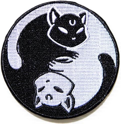 Cat Kitty Dragon Yin Yang Kung Fu Teak Wan Do Tatoo Logo Back Jacket T-shirt Patch Sew Iron on Embroidered Sign Badge Costum Gift