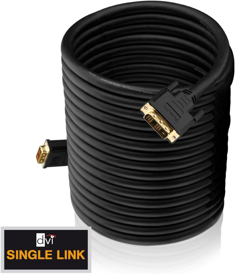 PureLink PureInstall Series DVI Cable Single Link with 24-Carat Gold Plated Precision Contact Pins 1600 x 1200 / 1920 x 1200. 18+1-Pin DVI-D male to 18+1-Pin DVI-D male. High-purity OFC copper conductor. Triple shielded 100 % tested for use in professional AV environments - Image 5