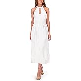 Kensie Women's Sleeveless Keyhole Halter Neck Maxi Dress