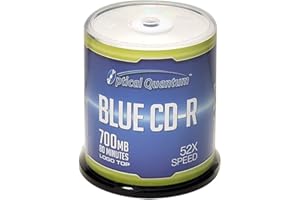 Optical Quantum Blue AZO CD-R 700MB 52X Recordable Media Disc - 100pk Spindle OQCD52BLT-BX