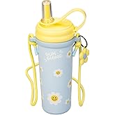 MDZF SWEET HOME 25.4oz Insulated Stainless Steel Tumbler with Straw Lid – Leak-Proof Travel Mug with Tea Filter, Flower Design – Ideal for Outdoor Use or Gifting (Blue)