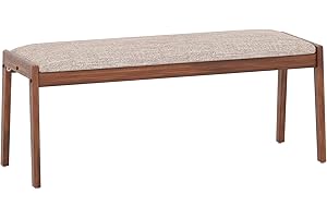 GOFLAME 45” Dining Bench, Upholstered Entryway Bench with Padded Seat and Rubber Wood Frame, Accent Shoe Bench, End of Bed Be