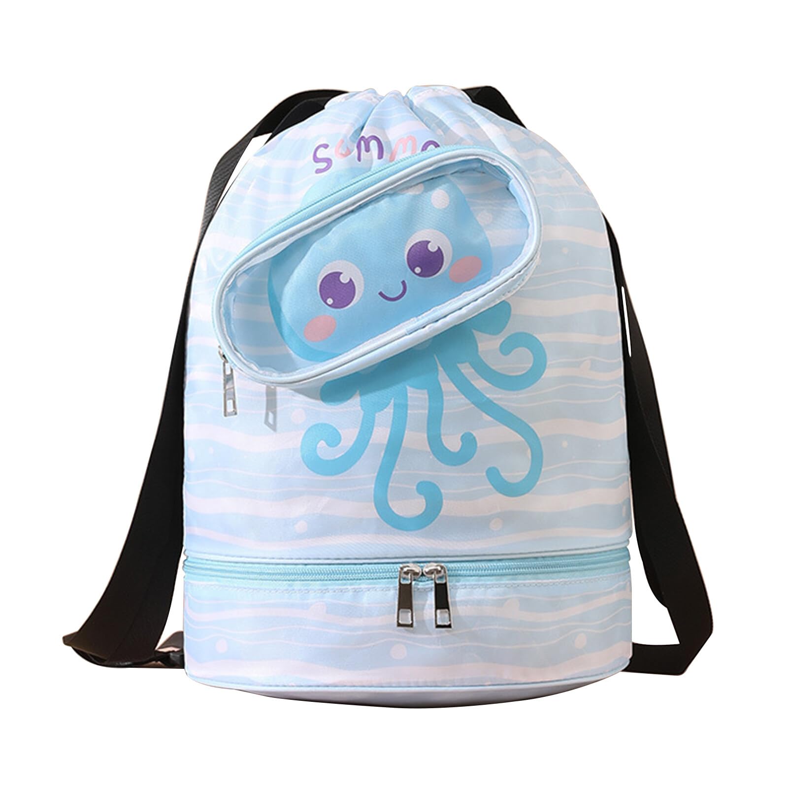 SacJkt Drawstring Bag, Cute Cartoon Swimming Bag, Multi-functional Waterproof Swim Bag, Large-capacity Wet and Dry Separation Bag Sports Swim Bag for Boys Girls
