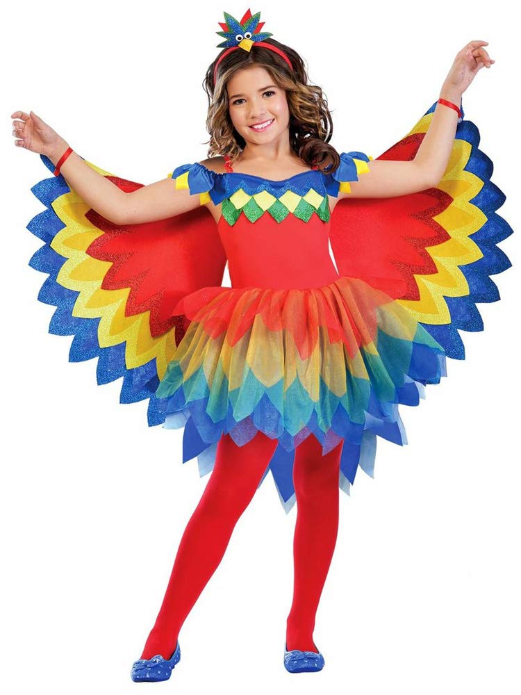 Amscan 9908455 - Girls Colourful Pretty Parrot Fairy Fancy Dress Costume Age: 3-4 Yrs