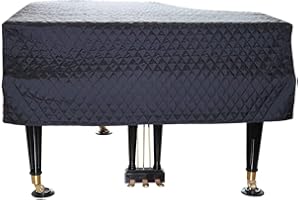 ESYUEL Grand Piano Cover Dust Protective Cover with Quilted Diamond Pattern (180cm/70.87in, Black)