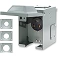 Suplevel 50 Amp 6-50R Outlet Box 250 Volt, Enclosed Lockable Weatherproof Outdoor Electrical NEMA 6-50R Receptacle Panel Heavy Duty Box Pre-Drilled, For Welder EV RV Electric Car Generator, ETL Listed