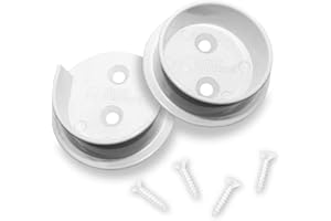 NUK3Y PRODUCTS K3 "Nuk3y Heavy Duty Metal Steel Closet Pole Socket Set 1-1/2"" (White)"