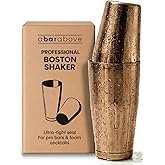 A Bar Above Professional Boston Shakers Set 18 oz Weighted and Unweighted Stainless Steel Cocktail Shaker Set for Bartenders, Premium 304 Steel Bar Shaker, Essential Bartending Tools for Mixing Drinks