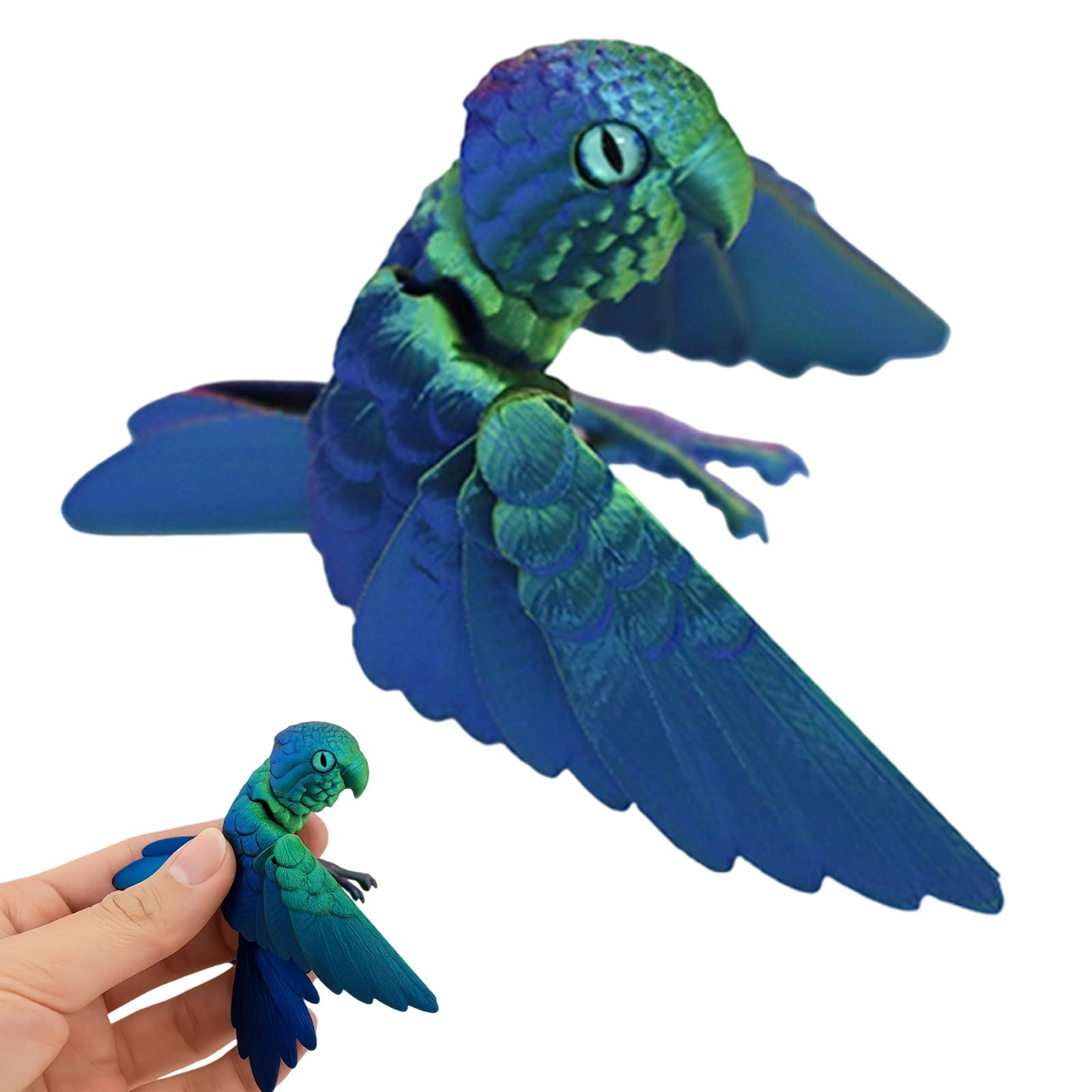 3D Printed Animals, 10Cm Parrot Mini 3D Animals, Creative Desk Decor for Home Office, Unique Gift for Collectors and Decor Enthusiasts