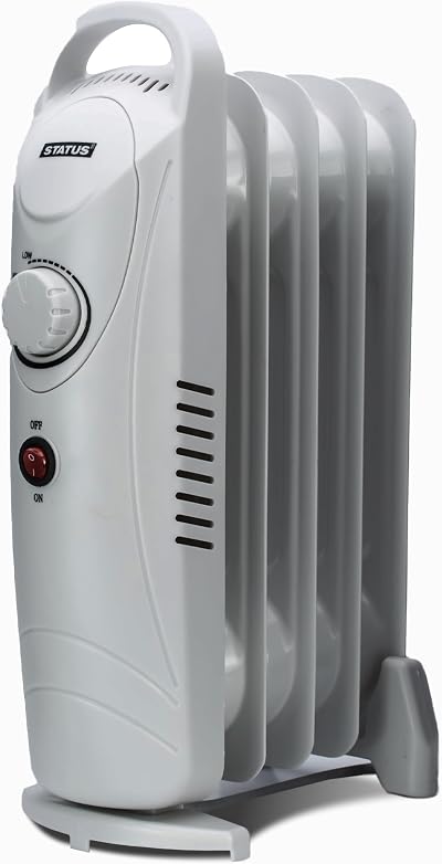 Status 5 Fin Oil Filled Radiator 500W Portable Heater with Adjustable Thermostat