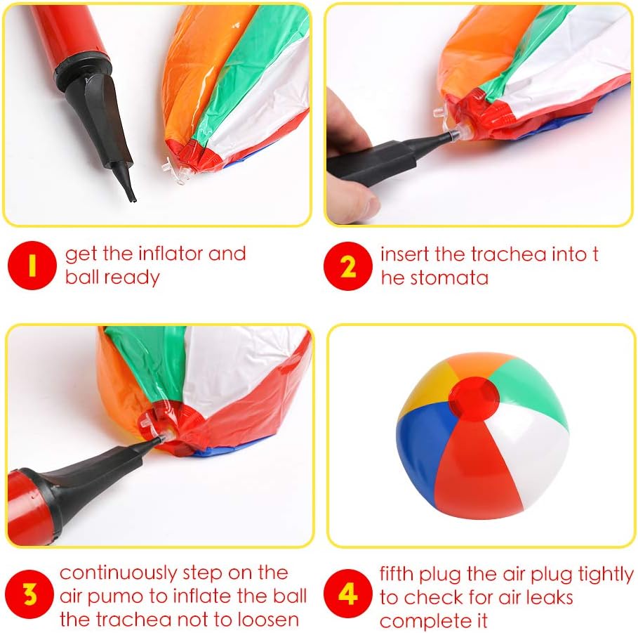 Skrtuan Inflatable Beach Balls, 10 Pack 12" Rainbow Beach Ball Pool Toys in Pool Party for Kids Boys Girls Water Toy Fun Play in Summer: Sports & Outdoors