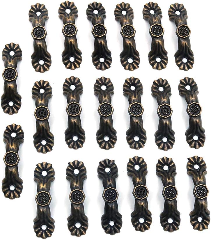 Namvo 20Pcs Practical Decorative Door Handles, 37 * 10mm Antique Furniture Handles for Wooden Box Cabinet
