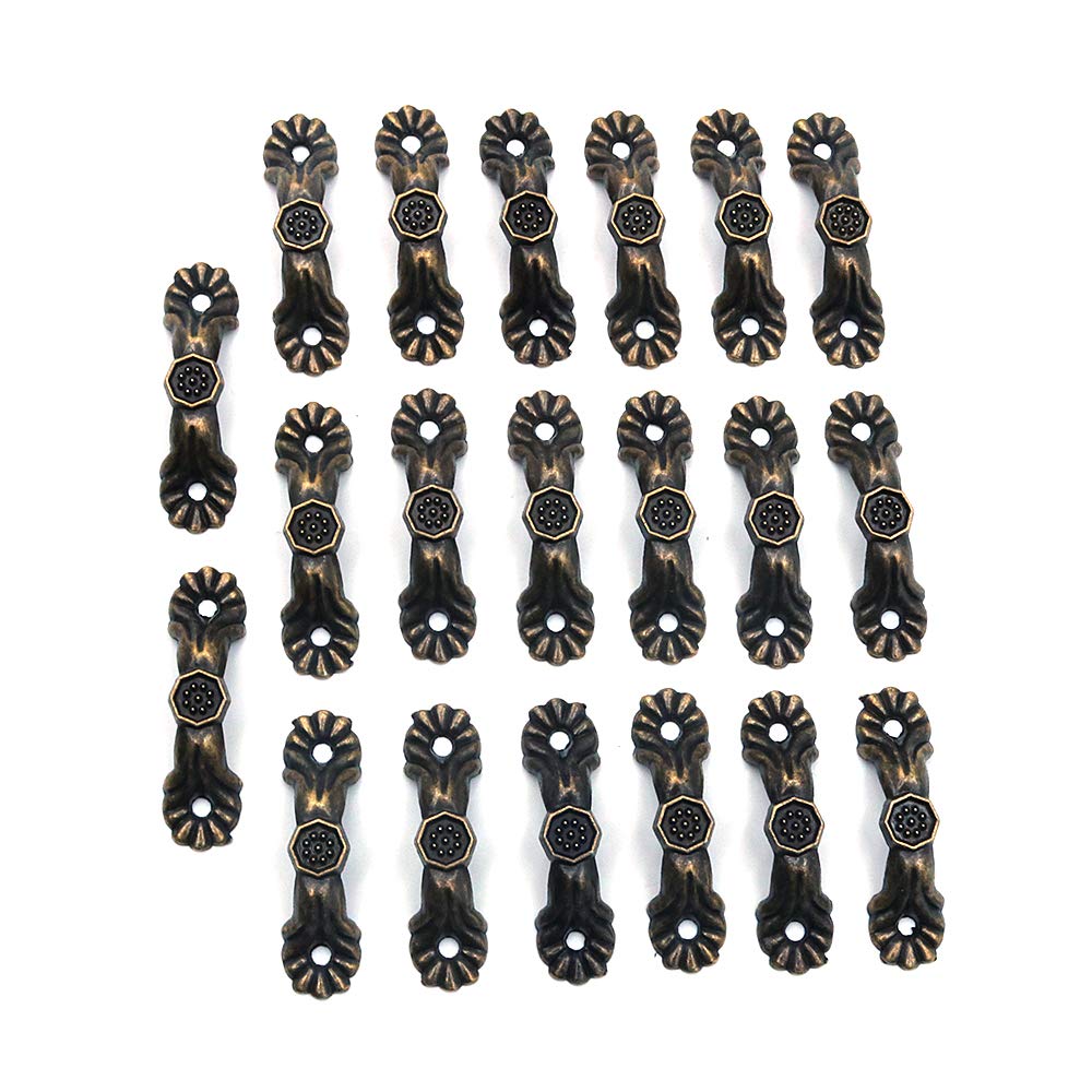 Namvo 20Pcs Practical Decorative Door Handles - 37 * 10mm Antique Furniture Handles for Wooden Box, Cabinet, Kitchen Drawer and Cupboard Pulls
