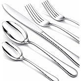 Silverware Set, 40 Piece Stainless Steel Cutlery Sets for 8, Heavy Duty Flatware, Mirror Polished Forks Spoons and Knives Set, Reusable Utensils for Home Kitchen, Dishwasher Safe