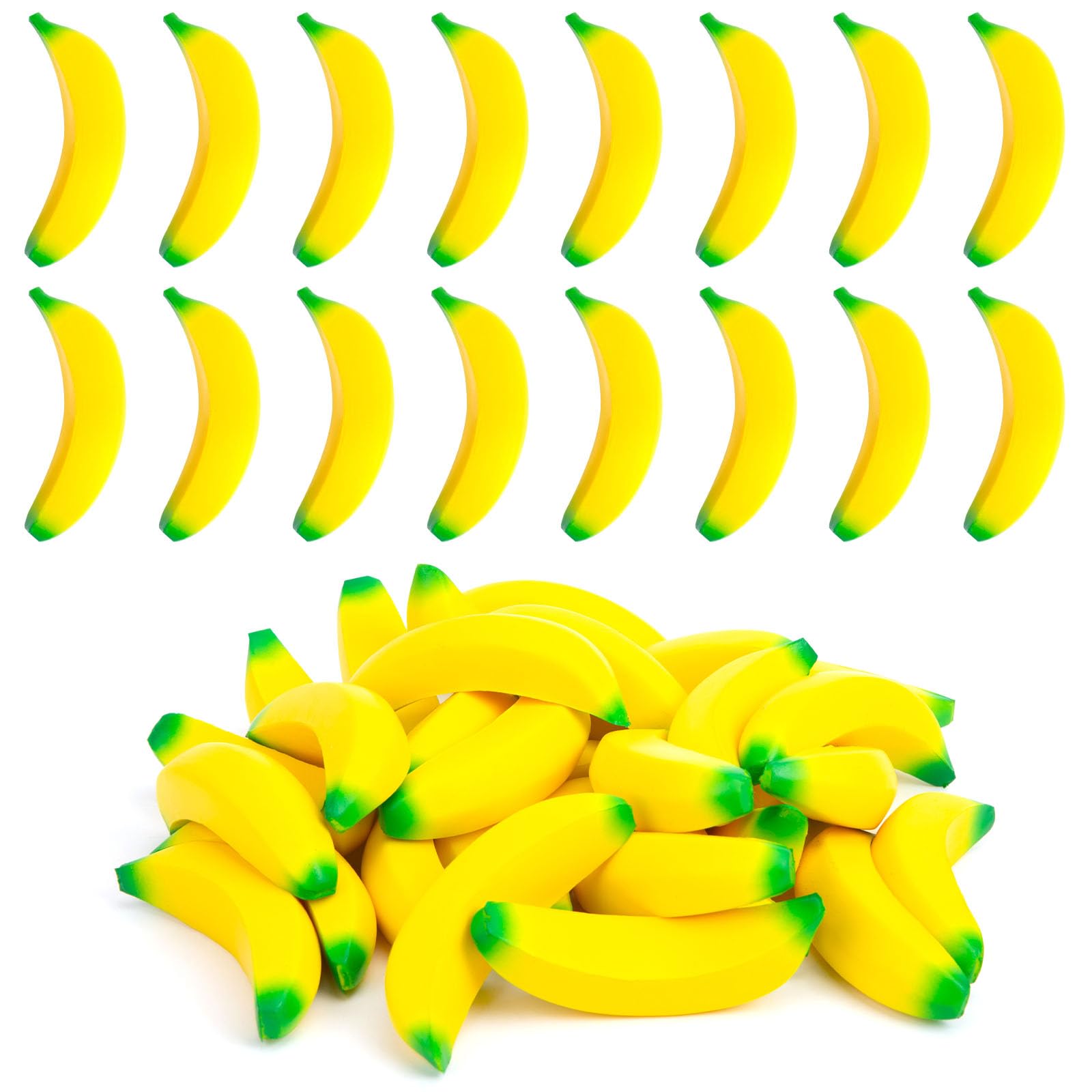 LovesTown 30PCS Banana Stress Toys, Squeeze Toys Mini Stretchy Fidget Balls Banana Stress Balls for Relief Kids Adults Party Favors