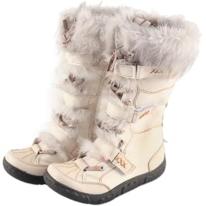 TMA EYES Women' s Winter Snow Boots,Side Zipper, Non-Slip Sole, Warm Mid-Calf Boots