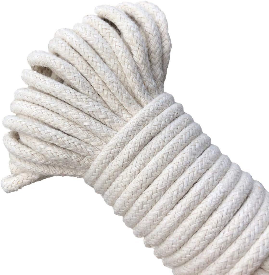 HelloUnion Craft Rope 1/4 INCH Natural Cotton Rope 65 Feet Long