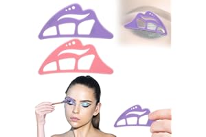 NFAMRZCAR 2PC Eyeshadow Stencil 2025 New 5 in 1 Silicone Eyeshadow Tool,Reusable Eye Makeup Aid Stencils,Eye Makeup Aid, for Make Up Beginners&Women (Purple&Pink)