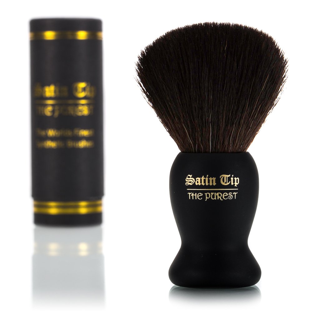 Satin Tip Shave Brush the Purest Luxury Synthetic, Black by Satin Tip