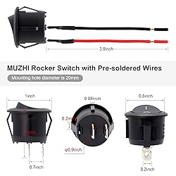 Round Rocker Switch, 6 Pcs Mini Rocker Switch, 12