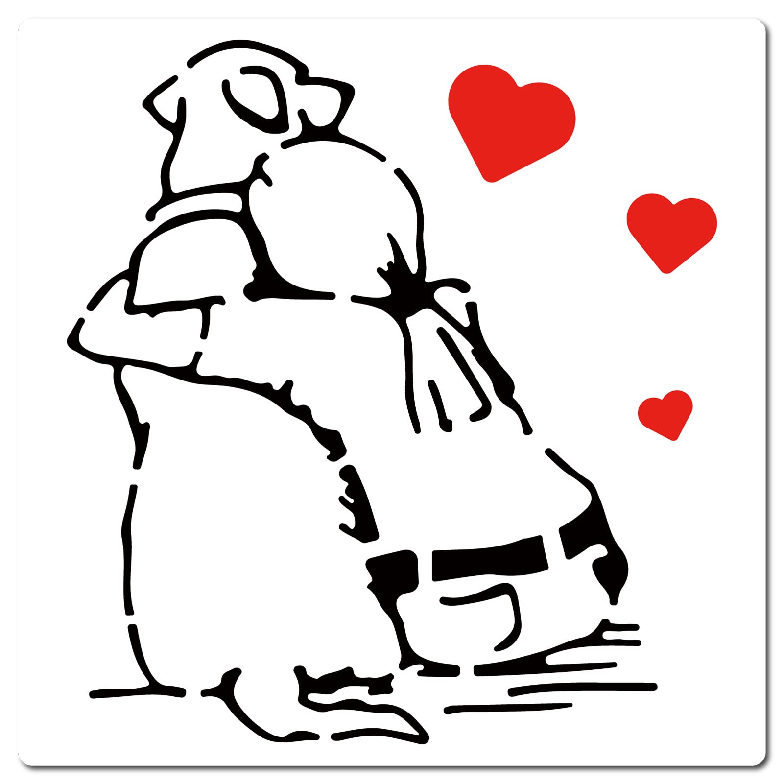 GORGECRAFT 12" Banksy Woman Stencil Reusable Dog Love Template Animals Interior Exterior Wall Painting Stencils for Painting Art Craft Drawing Decorative Fabric Wood Wall Home Decoration