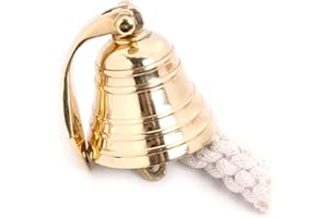 HANDCRAFTED TRADING CO. 2" Polished Brass Bell, Wall Mounted Brass Hanging Bell, Nautical Ship Bell Perfect for Dinner, Indoor, Outdoor, School, Bar, Reception, Church Bell