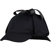 Heavyoff Detective Hat Dress Up Costume for Men Women | Tweed Newsboy Caps with Earflaps, Adult Deerstalker Hat for Halloween Spy Cosplay Mystery Party
