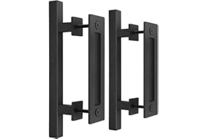 EaseLife 2 Pack 12" Sliding Barn Door Handles and Pulls Hardware,Rustic Double Sided,Heavy Duty