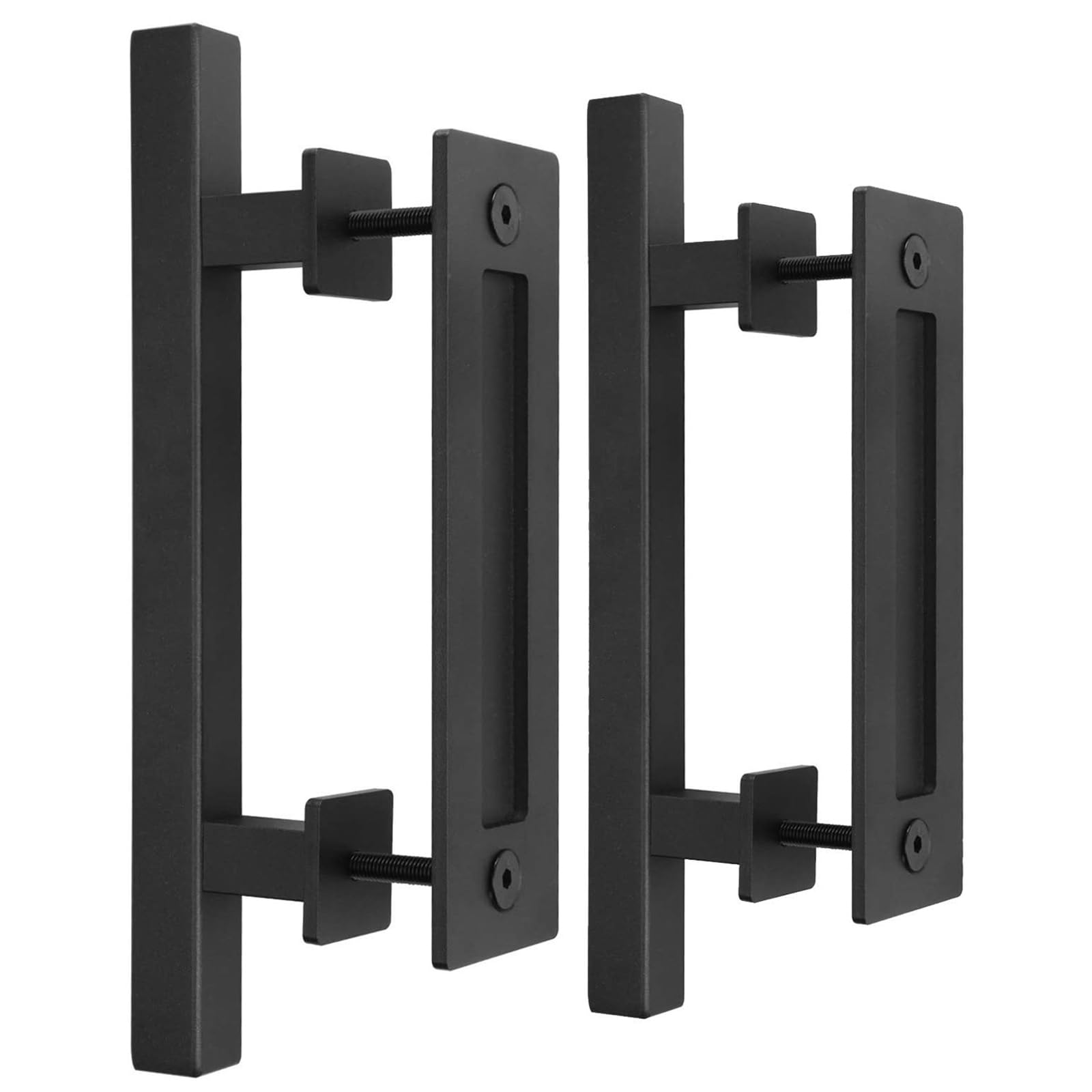 Black Sliding Barn Door Handle - Double Sided Rustic Hardware For Home Doors