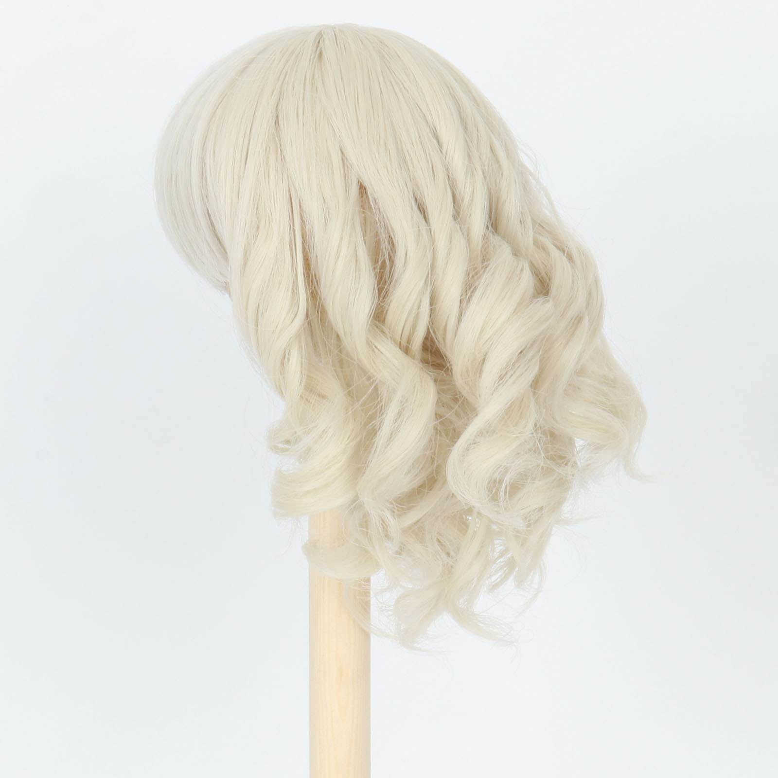 Miss U Hair Cute 7-8 Inch (for 17CM-19CM's head) 1/4 BJD Doll Wig Short Wavy MSD DOD Pullip Dollfie Doll Wig DIY Handmade Accessories KB14-Blonde