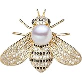 Colorful Rhinestone Crystal Bee Brooch Pin Vintage Bee Pearl Lapel Pin for Women Retro Rhinestone Insect Pin Jewelry Gift