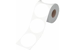 600 PCS Round White Color Coding Circle Dots Inventory Stickers Labels with Perforation Line in Roll (2" in Diameter)