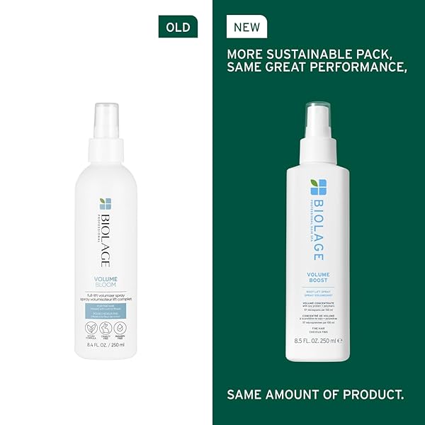 BIOLAGE VOLUME BLOOM VOLUMIZING SPRAY – ADDS BOUNCE, MOVEMENT & FULLNESS, ROOT LIFT SPRAY FOR FINE HAIR, SOY PROTEIN & POLYMERS, PARABEN-FREE AND VEGAN, 8.4 FL OZ, PACKAGING MAY VARY