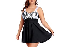 Aqua Eve Plus Size Two Piece Swimsuits for Women Tankini Bathing Suits Flowy Swim Dress with Shorts