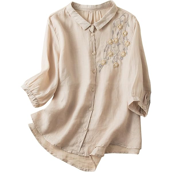 トップス used euro embroidery blouse AK Women's Embroidered Tops 3/4 Sleeve Traditional Mexican