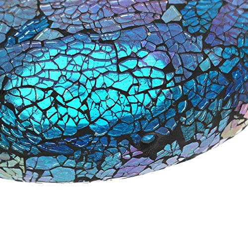 Garden Hanging Bird Feeder Mosaic Circle for Outdoor Decoration,Blue