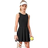 JOCMIC Girls Tennis Dress with Shorts Golf Athletic Outfit Sleeveless Dresses for Teens School Pickleball