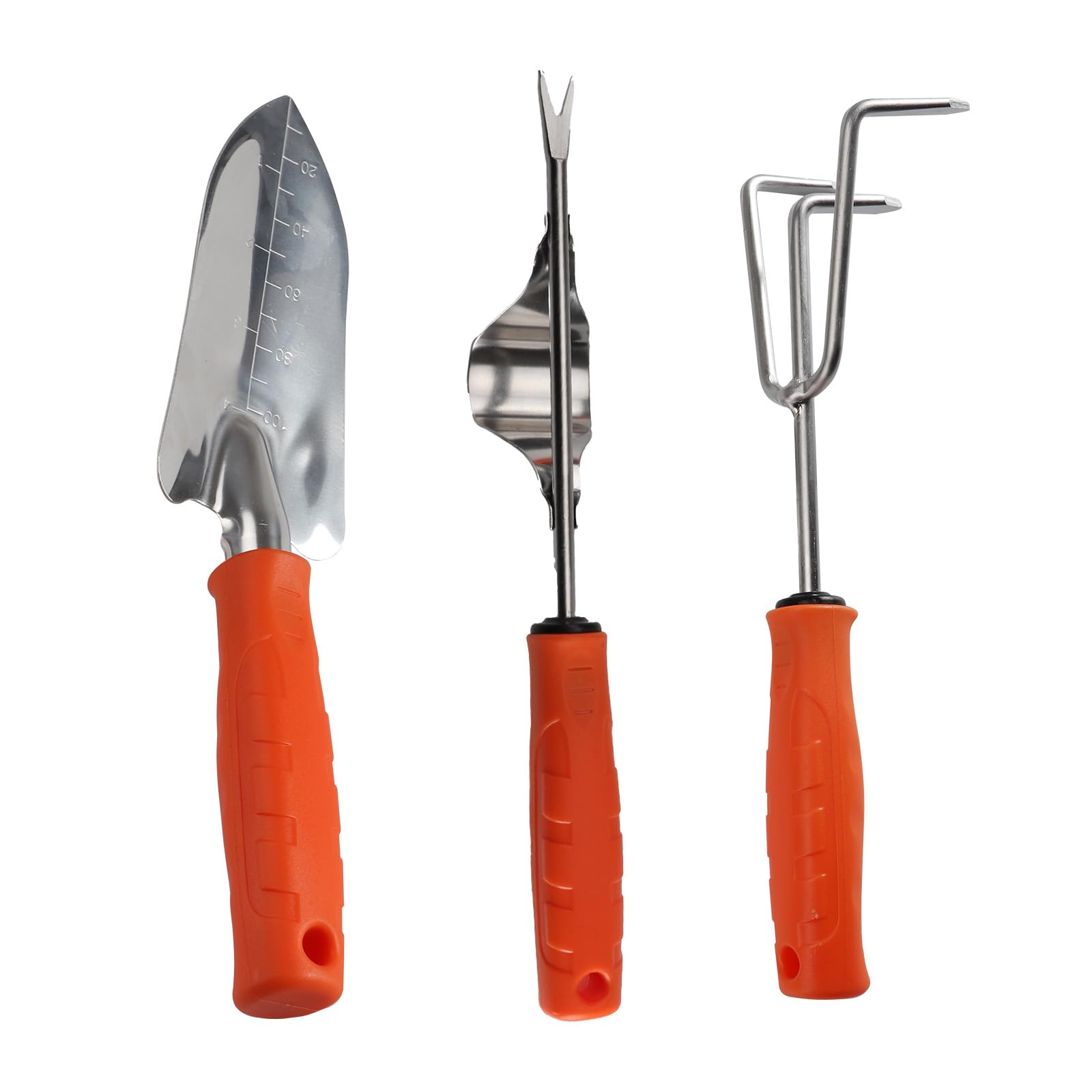 Garden Tools Set, Orange Durable Rust-Proof Gardening Kit, 3Pcs Stainless Steels Garden Hand Tools Kit, Ideal Gardening Gift for Women Men