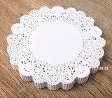 Omin White Round Paper Doilies Lace Design 5.5 Inch with Aluminium Foil Zip Lock Bag Pack of 250
