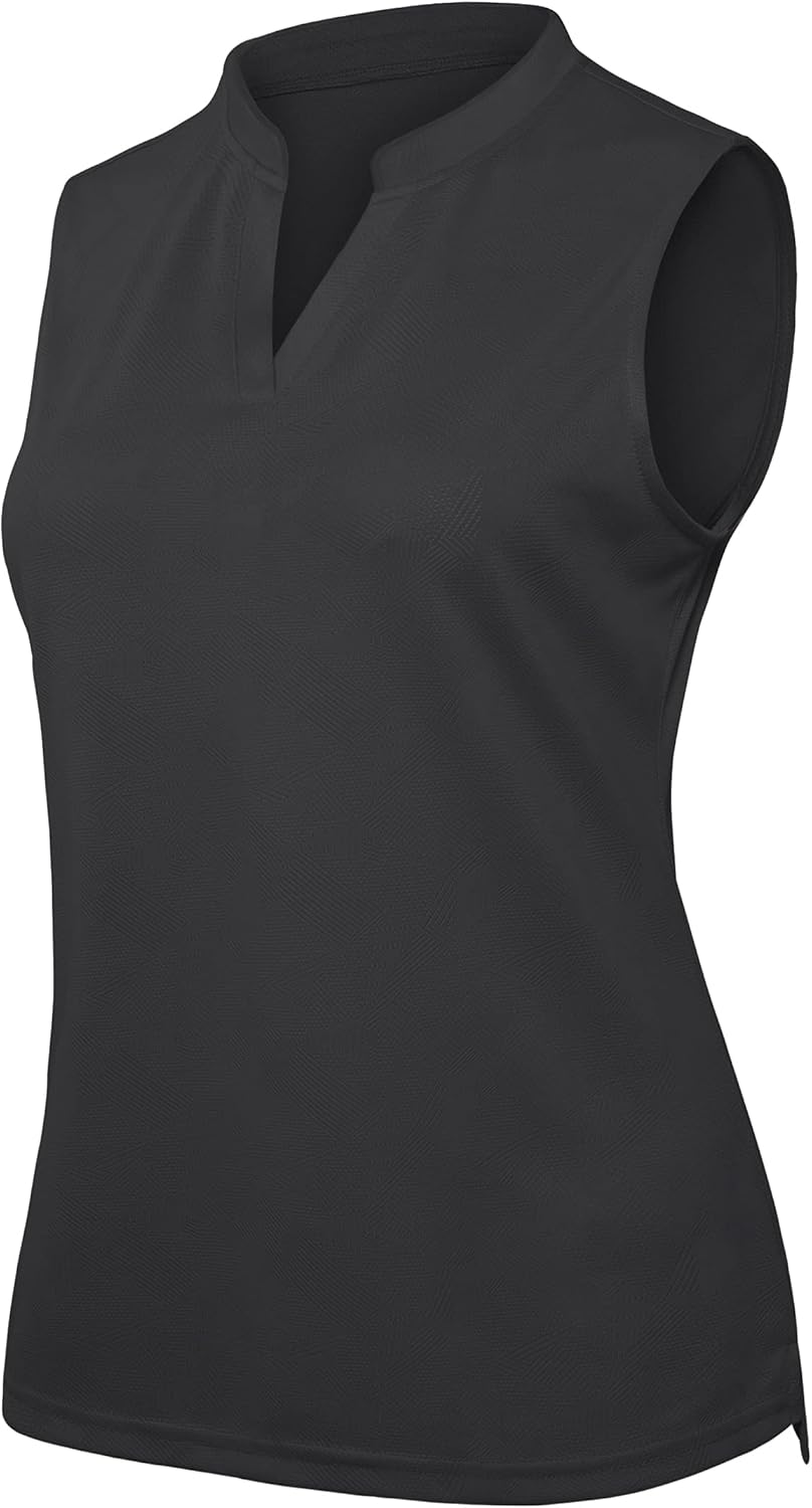 Women's Sleeveless Golf Polo Shirt Breathable Athletic Workout Running Tennis Top: Clothing