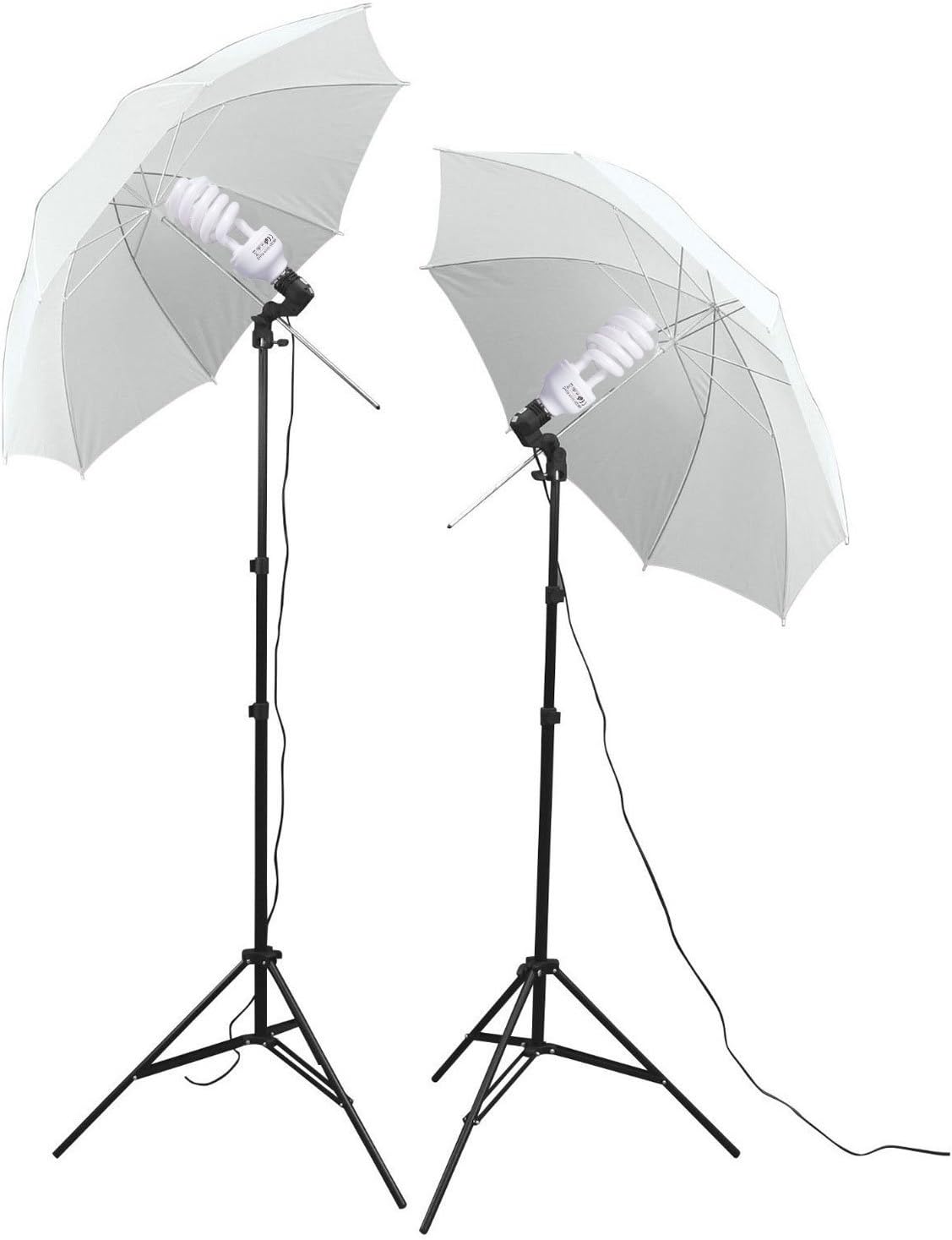 YISITONG Photography Camera Photo Studio Continuous Lighting Kit with 450W 5500K Photo Lamp 84cm White Two Umbrella Light Stand Light Holder For Portrait Video Shooting
