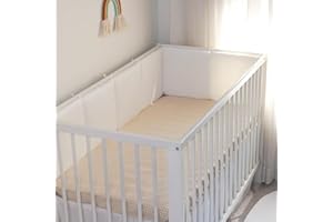 jkahh 6 PCS Breathable Mesh Crib Padding for Sides - Anti-Collision Crib Cushion Set, Soft and Comfortable Crib Side Padding for Baby Safety (8)