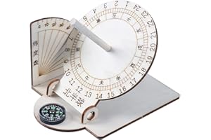 YuanHolumid Wooden Sundial-Scientific Model Teaching Practical Wooden-Sundial Model Ancient Timers -Home Desk Decorations Clocks Specialty Clocks