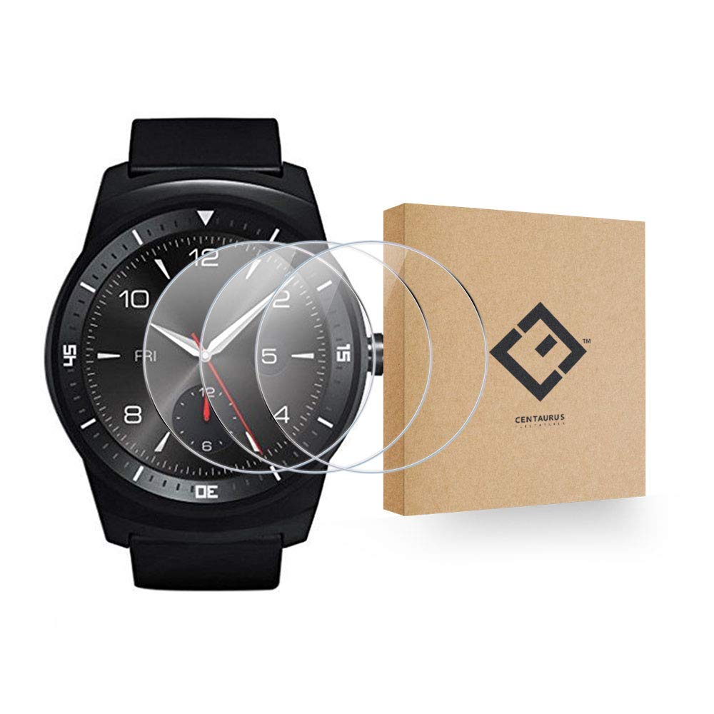 CENTAURUS LG G Watch R Glass Screen Protector-(3 Packs) Anti-Scratch Ultra-Thin Shatter Proof 2.5D Arc Edges HD Clear 9H Hardness Smart Watch Tempered ...