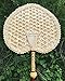 EASYANT Pure Hand-Woven Wheat Straw Fan Elderly Summer Natural Hand Rocker Fan - Heart Fan