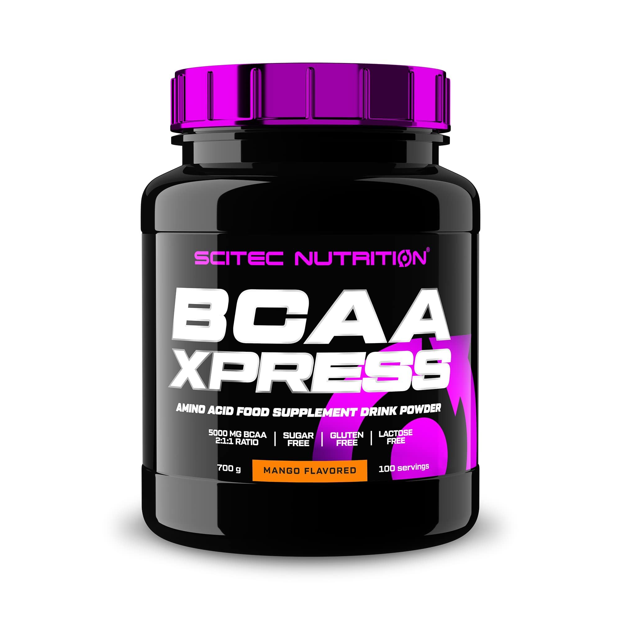 Scitec Nutrition BCAA Xpress, Sugar, Gluten & Lactose-Free, 5g Pure BCAA, Muscle Recovery & Growth, 2:1:1 Amino Acid Ratio, Flavoured & Easy Mixing, 700 g, Mango