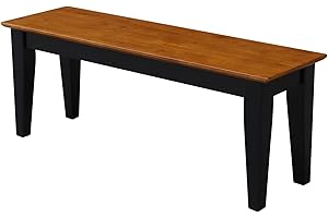 IC INTERNATIONAL CONCEPTS International Concepts Shaker Bench, Black/Cherry Finish