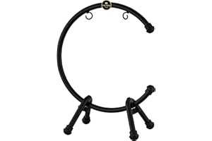 SONIC ENERGY 15" Table Gong Stand, Coated Steel, Medium — NOT MADE IN CHINA — for Meditation, Sound Healing Therapy and Yoga, 2-YEAR WARRANTY