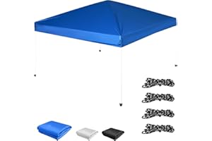 MALOROY 10×10 Canopy Replacement Top Cover, Pop Up Canopy Replacement Tent Cover, Waterproof Canopy Top for Straight Leg Frame, for Outdoor Garden Patio Camping Sun Shade(Top Only) (Blue)